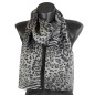 Foulard en soie Fauve noir fabriqué en France