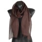 Foulard mousseline soie marron fabriqué en France