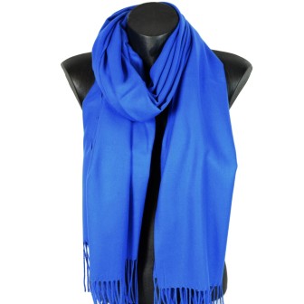 Echarpe très douce cachemire-laine bleue