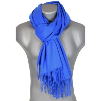 Echarpe très douce cachemire-laine bleue