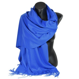 Echarpe très douce cachemire-laine bleue