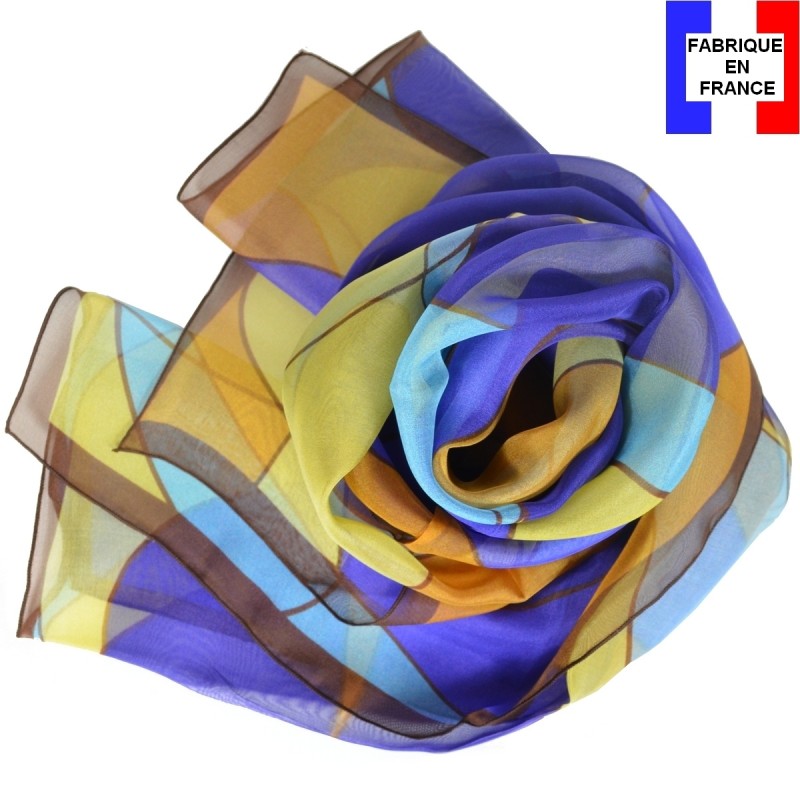 Foulard soie Mucha - Chocolat