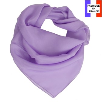 Carré mousseline mauve fabriqué en France