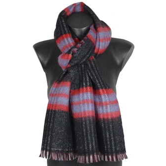 Echarpe Femme Pecan noire et rouge made in France