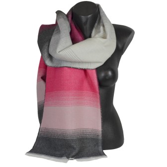 Echarpe acryl. Alexandrin rose et grise made in France