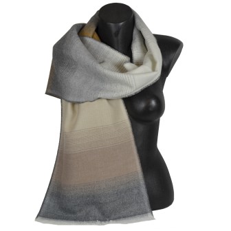 Echarpe acryl. Alexandrin beige et grise made in France