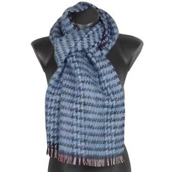 Echarpe mohair Patchouli bleue made in France