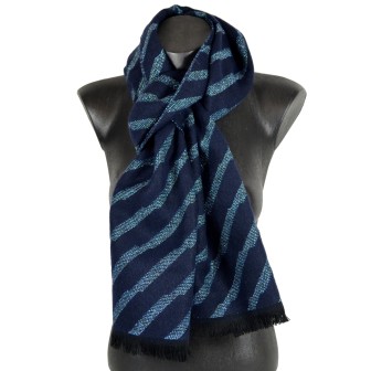 Echarpe acryl. Aphélie bleue made in France