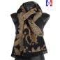 Echarpe Asmara noire et beige made in France