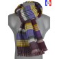 Echarpe homme Pleiade jaune et violet fabriquée en France