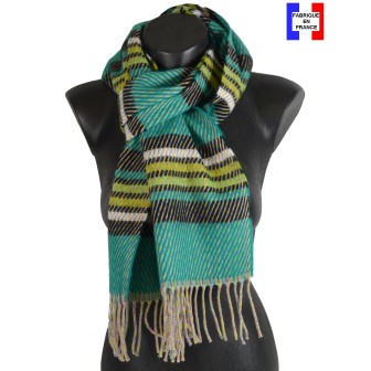 Echarpe Eclair verte made in France