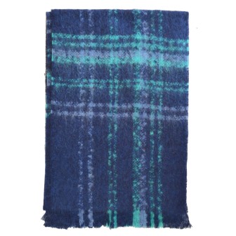 Echarpe mohair Maestro bleue made in France
