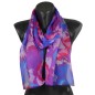 Foulard en soie Pivoine violet fabriqué en France