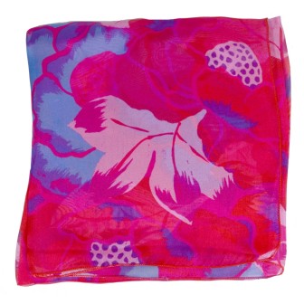 Carré de soie Pivoine rouge fabriqué en France