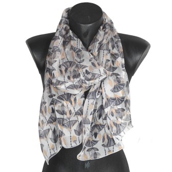 Foulard en soie Lotus fabriqué en France