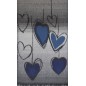 Echarpe  grise Coeurs bleus made in France
