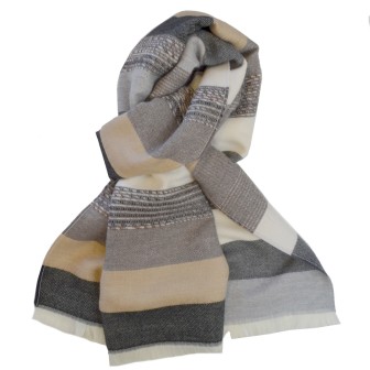 Echarpe homme mérinos Variation beige
