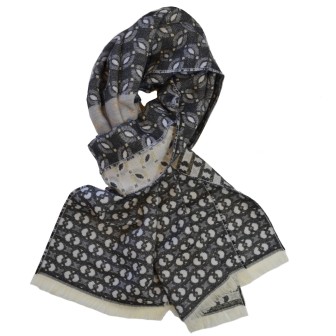 Echarpe homme merinos Etincelle noire