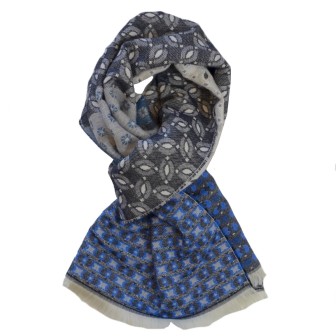 Echarpe homme merinos Etincelle bleue