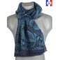 Echarpe homme merinos Vanille bleue