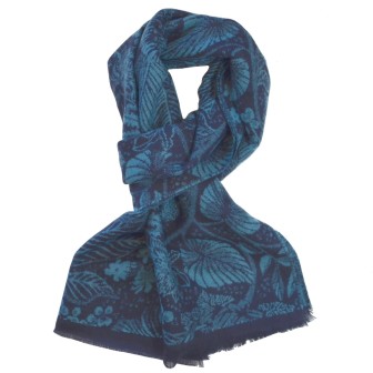 Echarpe homme merinos Vanille bleue