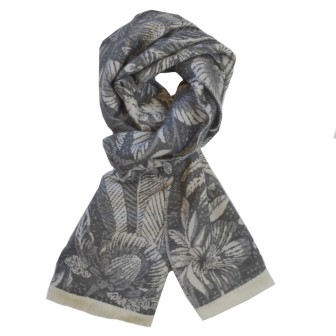 Echarpe homme merinos Vanille grise