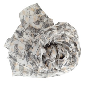 Etole soie Lotus beige fabriquée en France