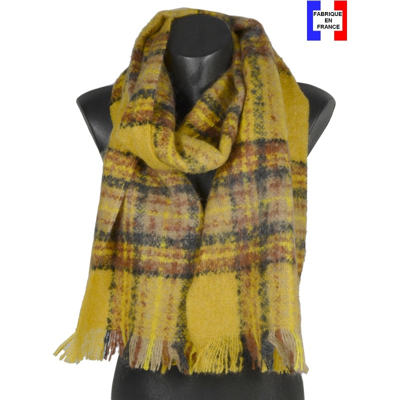 Echarpe mohair Macaron jaune made in France