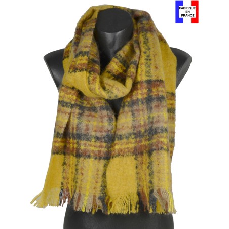 Echarpe mohair Macaron jaune made in France