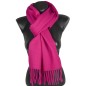Echarpe mérinos unie rose