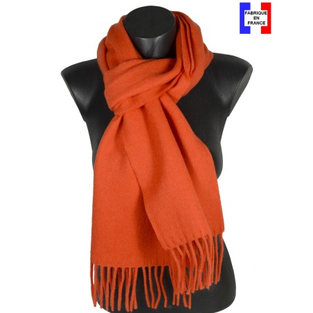 Echarpe mérinos unie orange