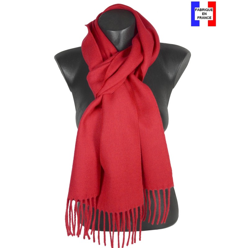 Echarpe mérinos unie rouge