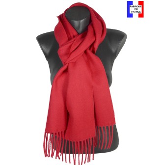 Echarpe mérinos unie rouge