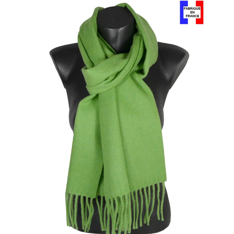Echarpe mérinos unie vert