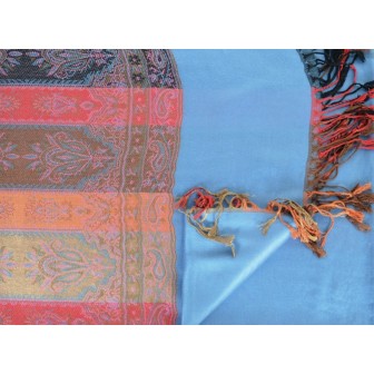 Etole style pashmina indien bleue