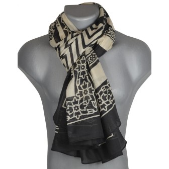 Cheche homme kaki fleurs beiges