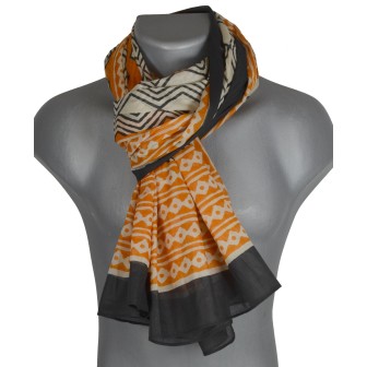 Cheche homme noir et orange