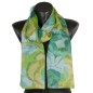 Foulard en soie pivoine vert fabriqué en France