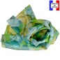 Foulard en soie pivoine vert fabriqué en France