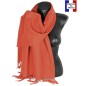 Châle en laine Iris orange foncé made in France Châle en laine Iris orange foncé made in France
