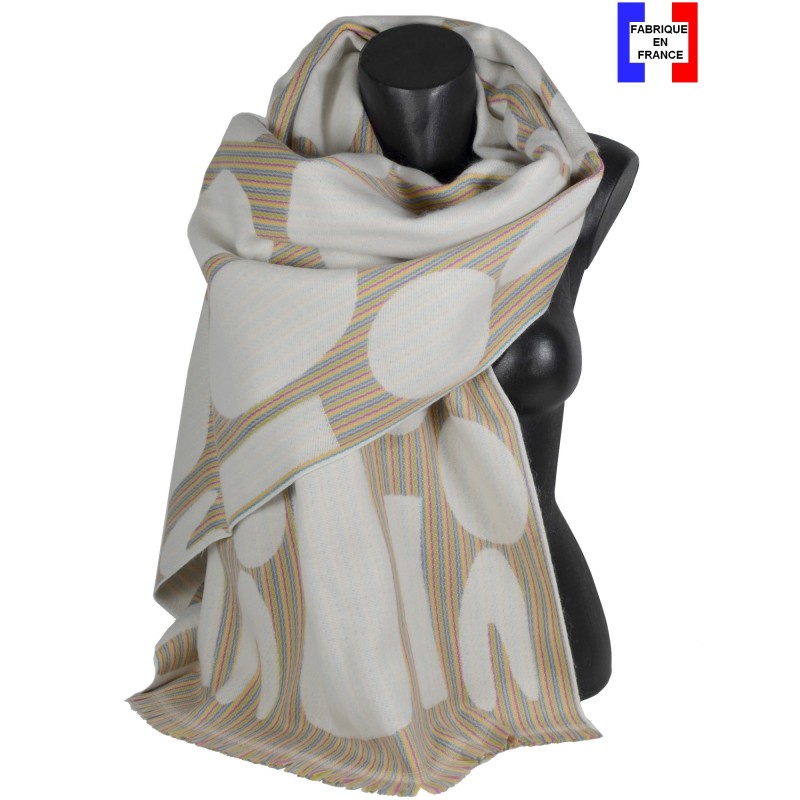 Châle Enjoy blanc made in France