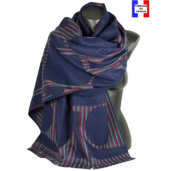 Châle Enjoy bleu made in France