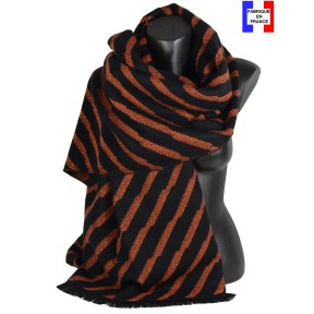 Châle Aphélie orange made in France