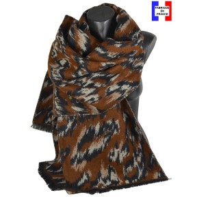 Châle Aborigene marron made in France