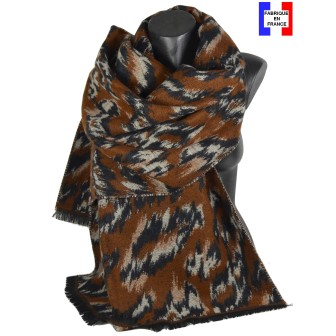 Châle Aborigene marron made in France