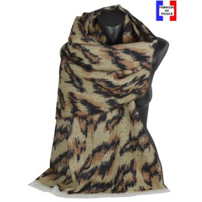 Châle Aborigene beige made in France