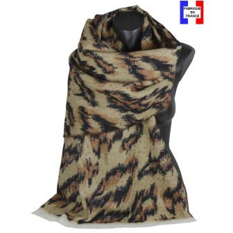 Châle Aborigene beige made in France