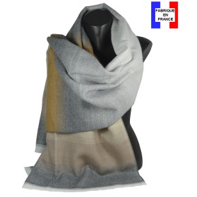 Châle Alexandrin beige et gris made in France
