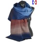 Châle Alexandrin bleu et marron made in France