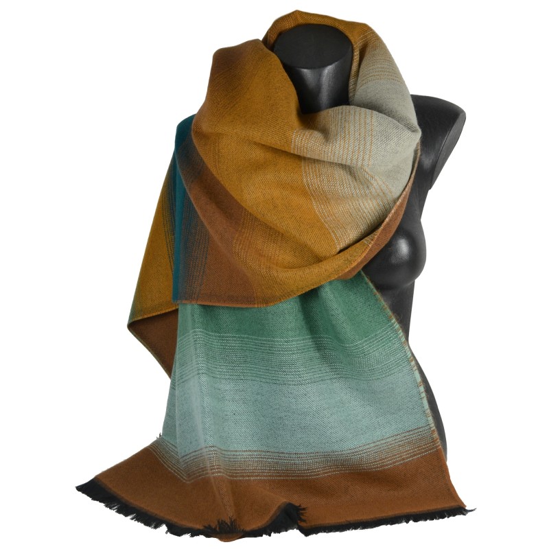 Châle Alexandrin vert et orange made in France